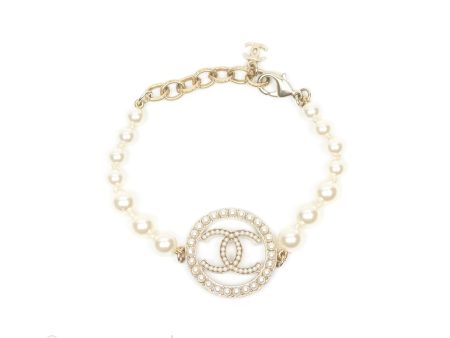 Chanel Pearl CC Bracelet Gold 17A Online Sale