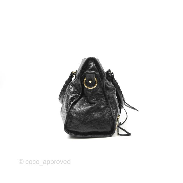 Balenciaga Classic City Bag Black Calfskin Gold Hardware For Cheap