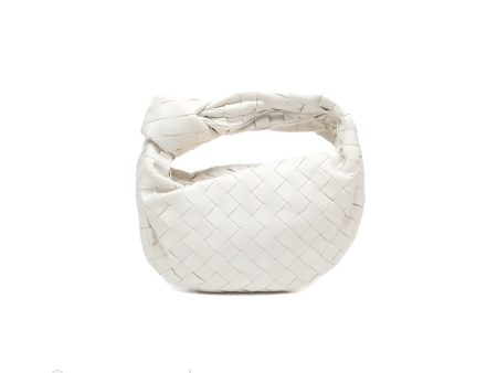 Bottega Veneta Mini Jodie Bag Intrecciato White Lambskin For Discount