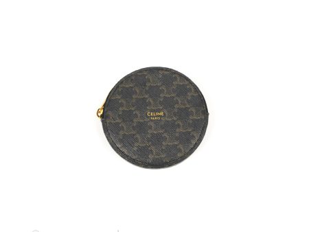 Celine Round Zip Coin Purse Triomphe Canvas Supply