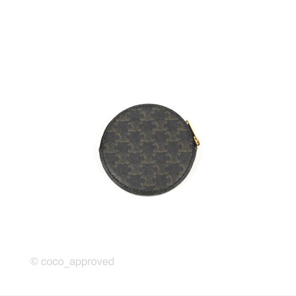 Celine Round Zip Coin Purse Triomphe Canvas Supply