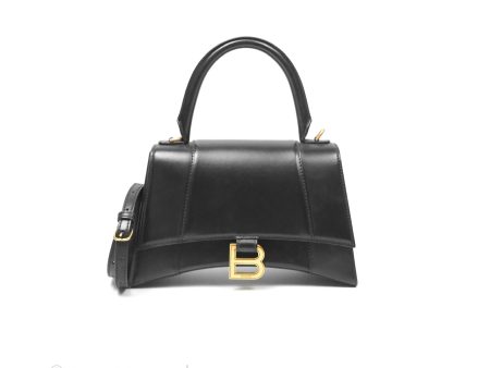 Balenciaga Small Hourglass Top Handle Bag Black Box Calfskin For Sale