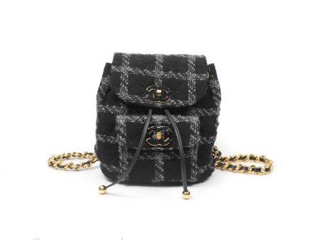 Chanel Duma Backpack Black Tweed Aged Gold Hardware 22K Online Sale