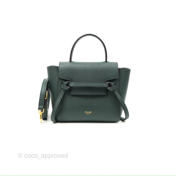 Celine Pico Belt Bag Amazone Green Grained Calfskin Gold Hardware Online