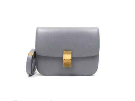 Celine Medium Classic Box Flap Grey Liege Calfskin Supply