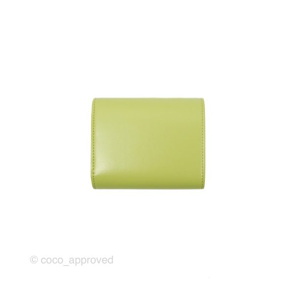 Celine Small Triomphe Flap Wallet Avocado Green Shiny Calfskin Supply