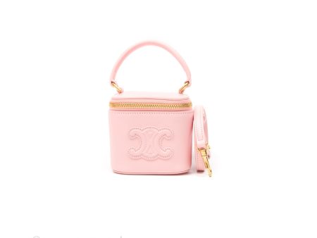 Celine Mini Vanity Case Cuir Triomphe Smooth Calfskin Light Pink Online Sale