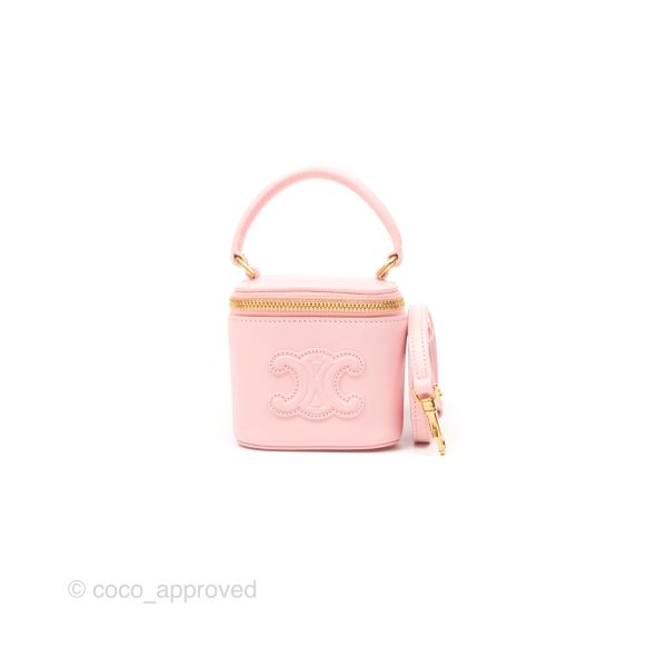 Celine Mini Vanity Case Cuir Triomphe Smooth Calfskin Light Pink Online Sale