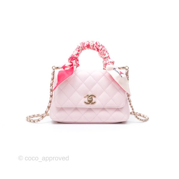 Chanel Mini Coco Handle Quilted Light Pink Caviar Gold Hardware Online