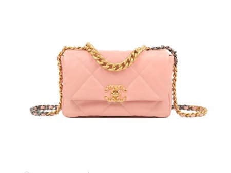 Chanel 19 Small Blush Pink Goatskin Mixed Hardware Online Hot Sale