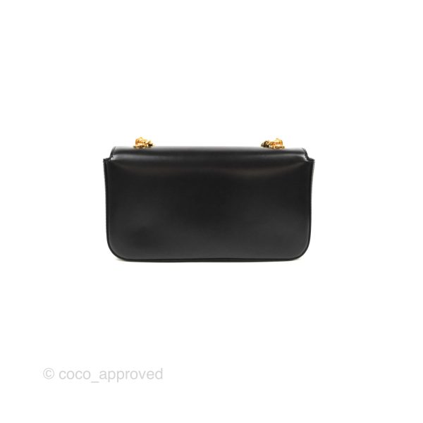 Celine Triomphe Chain Shoulder Bag Black Shiny Calfskin Hot on Sale