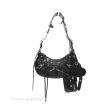 Balenciaga Le Cagole Shoulder Bag Black Aged Calfskin Silver Hardware Supply