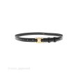 Celine Small Triomphe Belt in Taurillon Leather Black Gold Hardware Size 75 For Sale