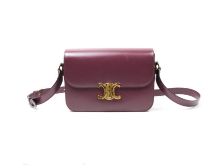 Celine Medium Triomphe Acai Burgundy Shiny Calfskin Sale