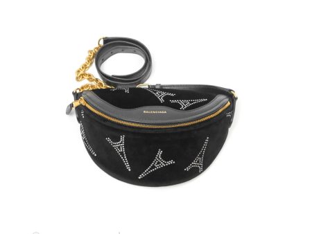 Balenciaga Souvenirs XXS Eiffel Tower Print Belt Bag Black Velvet Online now