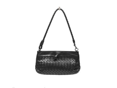 Bottega Veneta Mini Shoulder Bag Black Intrecciato Leather Hot on Sale