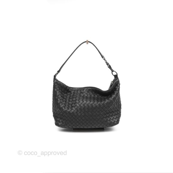 Bottega Veneta Shoulder Bag Black Nappa Intrecciato on Sale