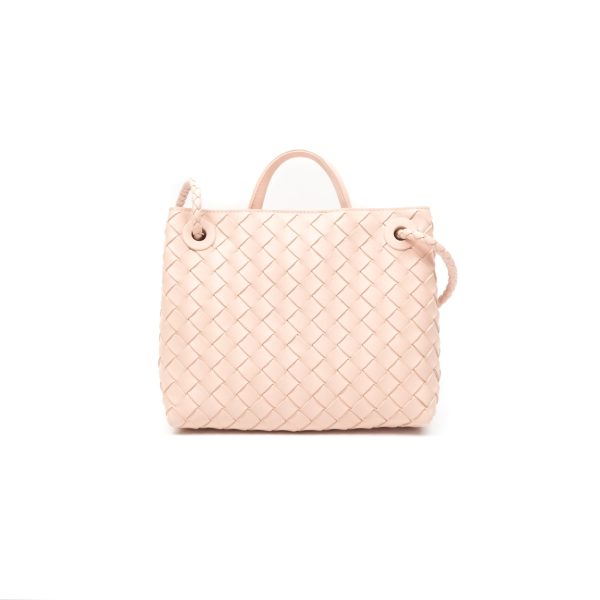 Bottega Veneta Small Andiamo Bag Lotus Intrecciato Lambskin Hot on Sale