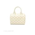 Celine Small Triomphe Canvas Boston Bag White Calfskin Discount