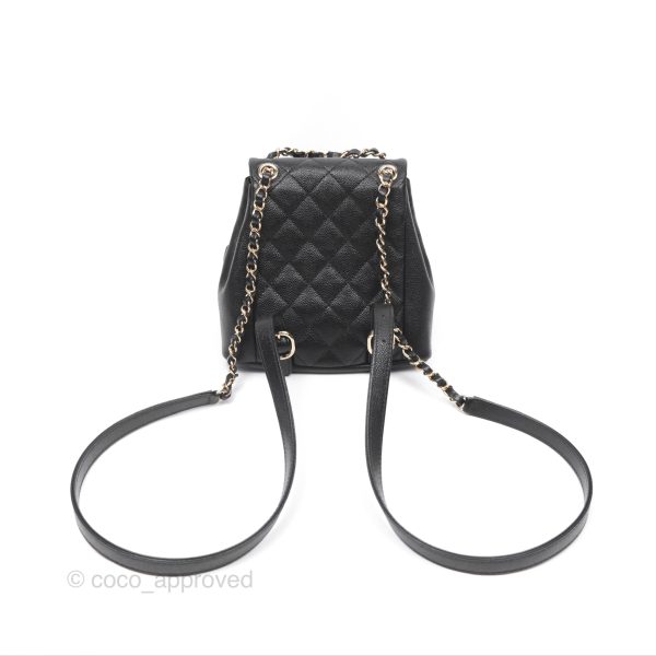 Chanel Duma Backpack Small Black Caviar Gold Hardware For Sale