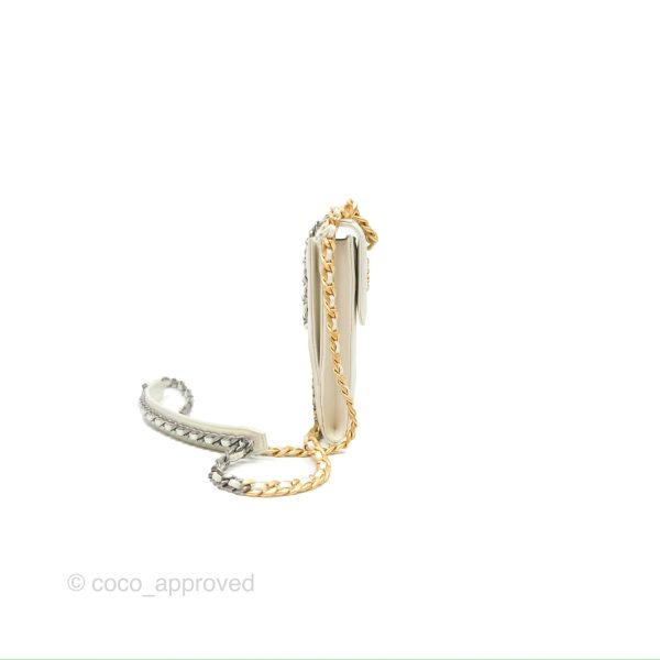 Chanel 19 Phone Holder Iridescent Ivory Mixed Hardware For Discount