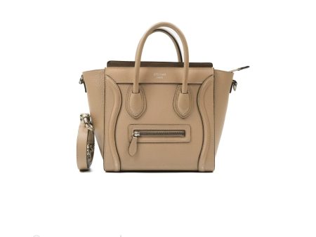 Celine Nano Luggage Bag Dune Drummed Calfskin For Discount