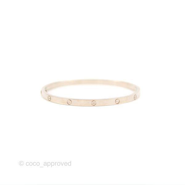 Cartier Small Love Bracelet White Gold Size 16 For Cheap