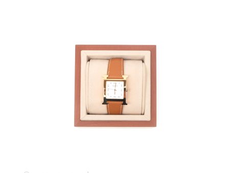 Hermès Heure H TGM 34mm Watch Gold Epsom Gold Hardware Online Sale