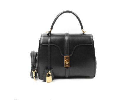 Celine Small 16 Bag Black Satinated Calfskin Fashion