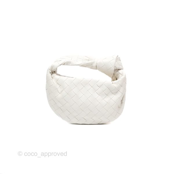 Bottega Veneta Mini Jodie Bag Intrecciato White Lambskin For Discount