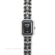 Chanel Première Iconic Chain Watch Black Leather Silver Tone Size M Online Hot Sale