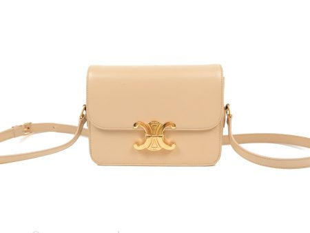 Celine Teen Triomphe Bag Shiny Calfskin Light Beige Online now