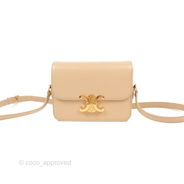 Celine Teen Triomphe Bag Shiny Calfskin Light Beige Online now