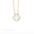 Van Cleef & Arpels Vintage Alhambra Pendant Necklace White Mother-of-pearl Yellow Gold Online