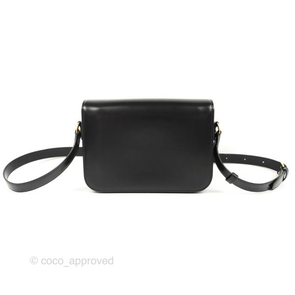 Celine Medium Triomphe Black Shiny Calfskin Online Sale