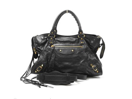 Balenciaga Classic City Bag Black Calfskin Gold Hardware For Cheap