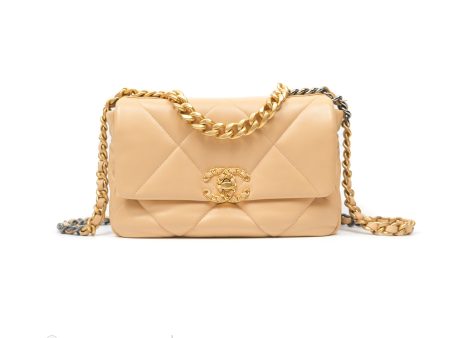 Chanel 19 Small Beige Mixed Hardware 22C For Discount