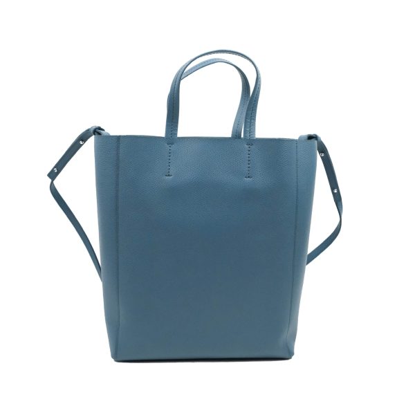 Celine Small Vertical Cabas Tote Grained Calfskin Blue Silver Hardware Supply