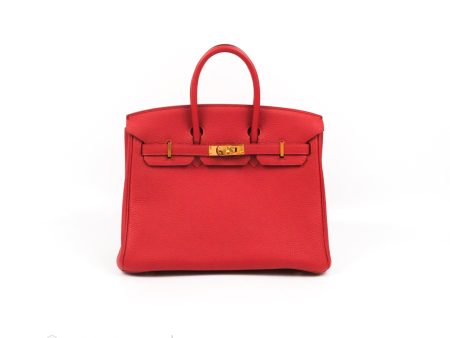  Hermes Birkin 25 Togo Rouge Vermillon Gold Hardware Online