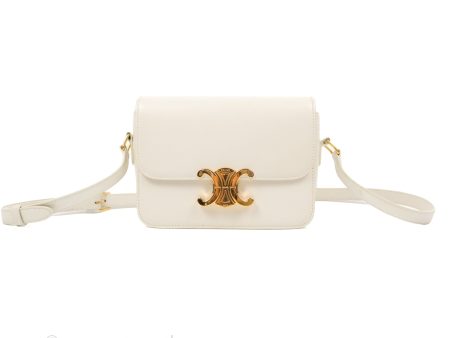 Celine Teen Triomphe Bag Shiny Calfskin White Hot on Sale