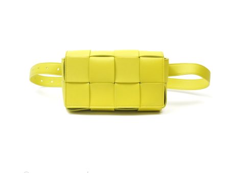 Bottega Veneta Mini Cassette Belt Bag Intreccio Lambskin Kiwi on Sale