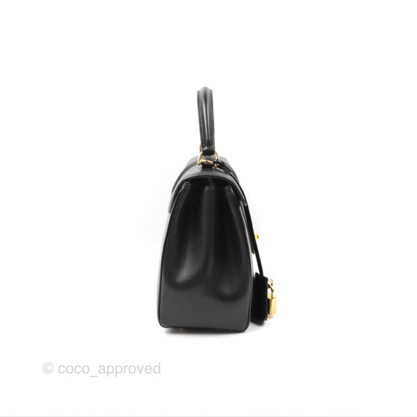 Celine Small 16 Bag Black Satinated Calfskin Fashion