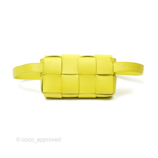 Bottega Veneta Mini Cassette Belt Bag Intreccio Lambskin Kiwi on Sale