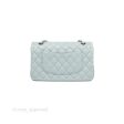 Chanel Classic M L Medium Flap Quilted Light Grey Blue Caviar Silver Hardware Online Hot Sale