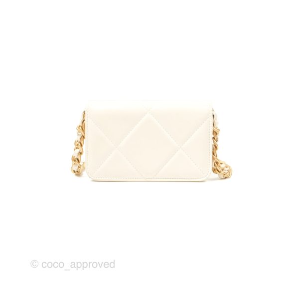 Chanel 19 Clutch With Chain Ivory White Lambskin Mixed Hardware Supply