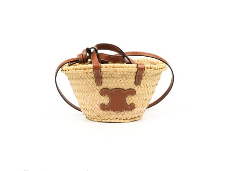 Celine Nano Triomphe Panier Palm Leaves Calfskin Tan Supply