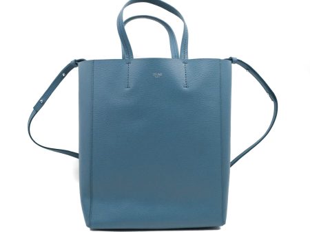 Celine Small Vertical Cabas Tote Grained Calfskin Blue Silver Hardware Supply