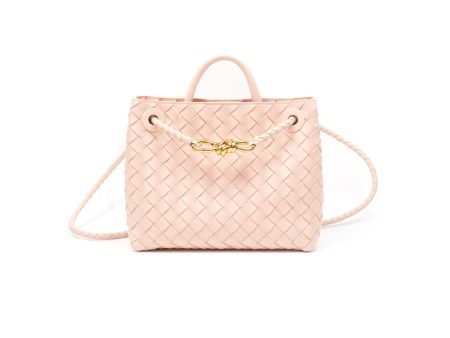 Bottega Veneta Small Andiamo Bag Lotus Intrecciato Lambskin Hot on Sale