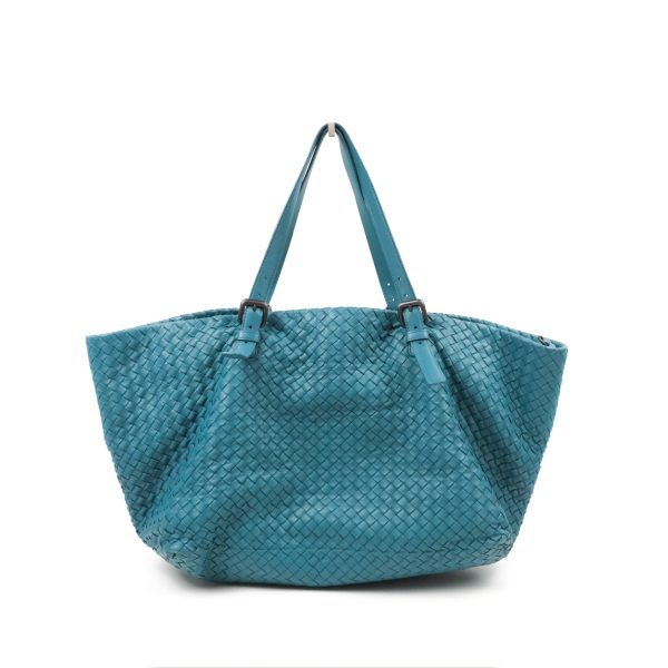 Bottega Veneta Large Cesta Tote Intrecciato Teal Online Hot Sale