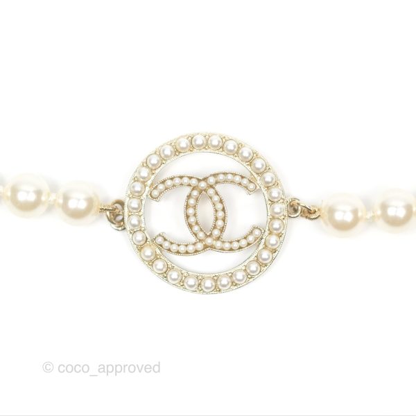 Chanel Pearl CC Bracelet Gold 17A Online Sale